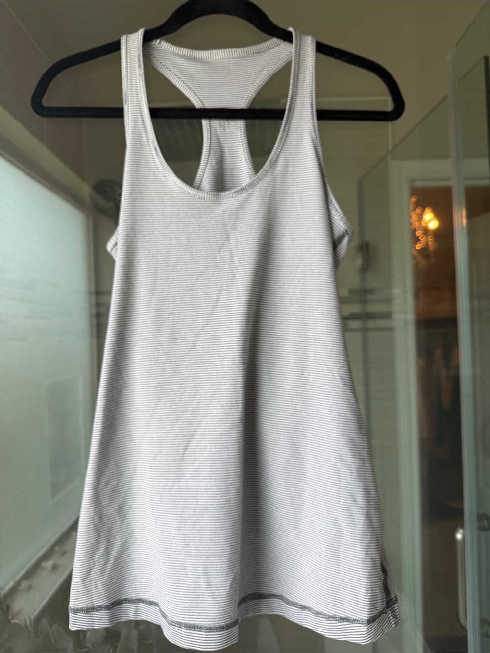 Lululemon striped cool racerback with subtle contrasting stitch (reversible)